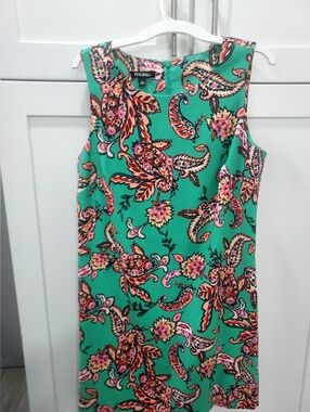 Roz & Ali Green Paisley Floral Sleeveless Mini Dress